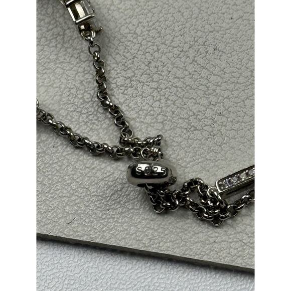 Jeulia Adjustable Sterling Silver Clear Tennis Bracelet - Picture 9 of 10